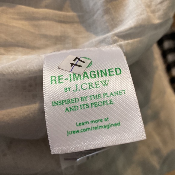 J Crew Gingham Check Daisy Lace Peplum Puff Sleeve Black White Top Size 2X - Picture 9 of 12